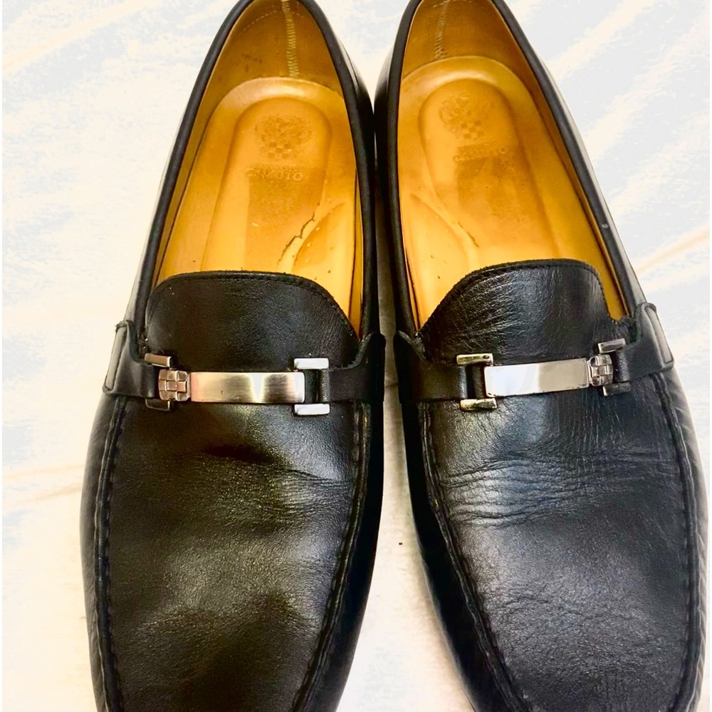 Vince Camuto black leather loafer